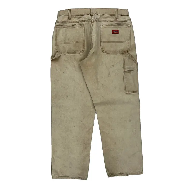 Dickies Carpenter Trousers - 34W 30L Beige Cotton