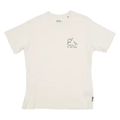 JACK WOLFSKIN Nature Womens T-Shirt Cream Crew Neck UK 18