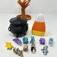 Mini Animals - 2, 3, 5 & 10 pack - Articulating Cute Adorable Collectible Mini Animals Halloween Candy Corn Cauldron Figurine...