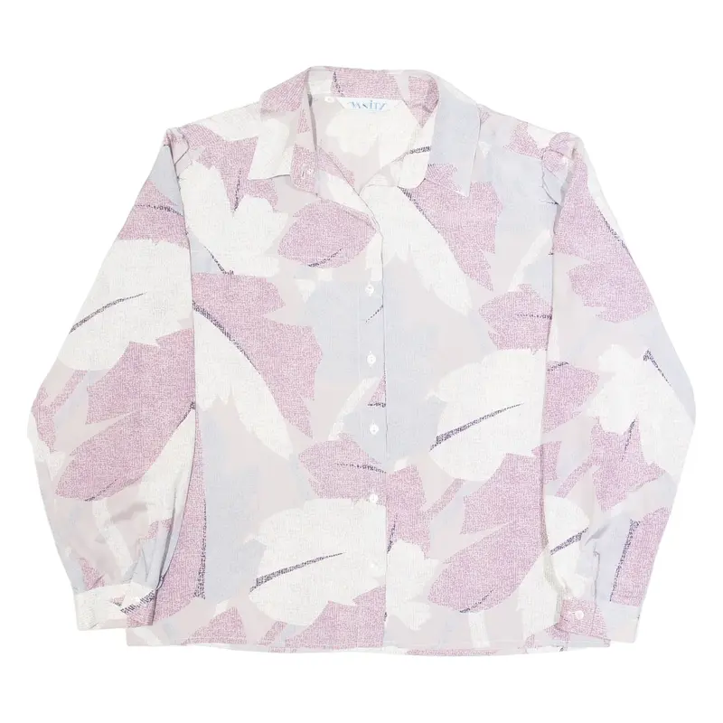 VANITY Womens Printed Blouse Purple Long Sleeve Crazy Pattern L