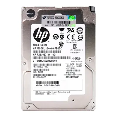 627114-001-M6625 HP 146GB 15000RPM SAS 6Gb/s 2.5-Inch 64MB Cache Hot Swap Hard Drive
