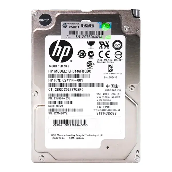 627114-001-M6625 HP 146GB 15000RPM SAS 6Gb/s 2.5-Inch 64MB Cache Hot Swap Hard Drive