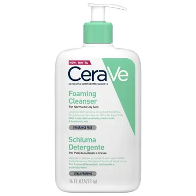 Cerave Facial Cleanser Gel Foam Face And Neck Normal Oily Skin 473 ml
