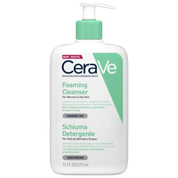 Cerave Facial Cleanser Gel Foam Face And Neck Normal Oily Skin 473 ml