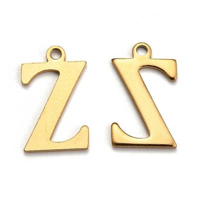 Ion Plating(IP) 304 Stainless Steel Alphabet Charms