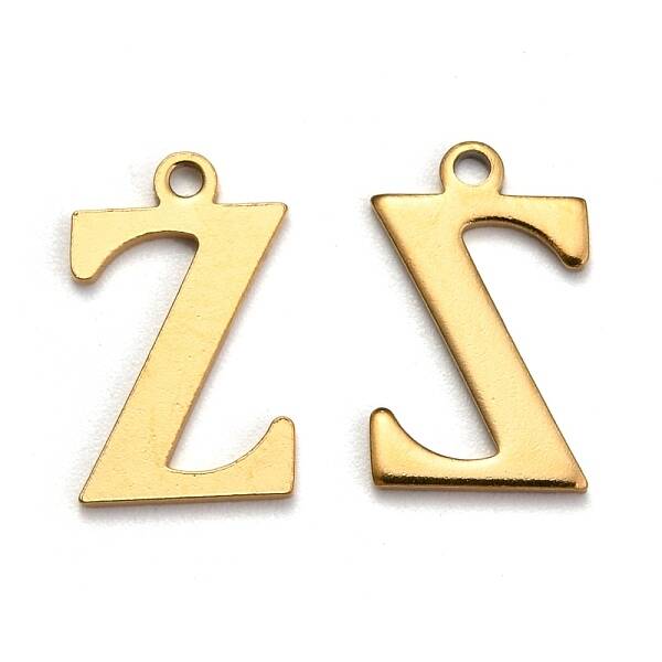 Ion Plating(IP) 304 Stainless Steel Alphabet Charms