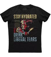 Donald Trump Stay Hydrated Drink Liberal Tears New Mens Shirt American President, Comfort Streetwear Top Menswear Tshirt