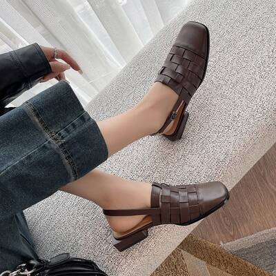 CHIKO Hattie Square Toe Block Heels Slingback Shoes