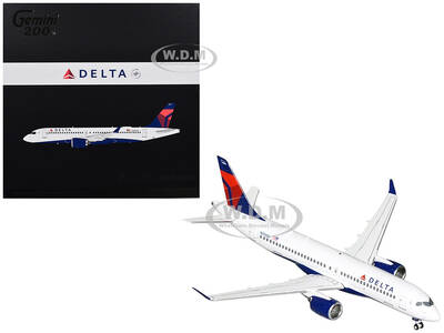 Airbus A220-300 Commercial Aircraft Delta Air Lines (N306DU) White with Red and Blue Tail Gemini 200 Series 1/200 Diecast...
