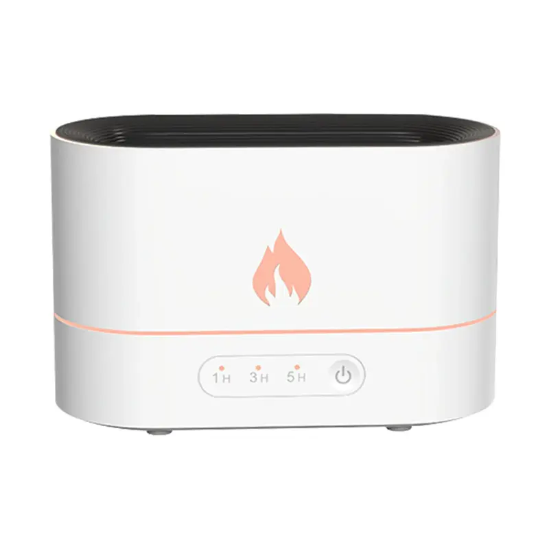 Siming Flame Aromatherapy Machine Home Bedroom Silent Atmosphere Light Humidifier Flame Diffuser Home Decor | Color: White | ...