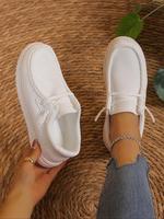 Women's Fashionable Plain Color Slip on Sneakers, Shoes For Summer, Female All-match Round Toe Shoes for Daily Wear, Girl