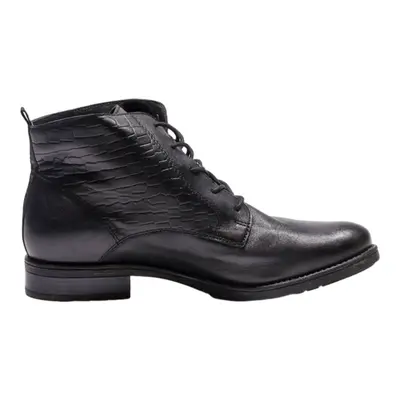 BUGATTI Lace-Up Boots Black Leather Mens UK 8