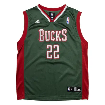 ADIDAS Milwaukee Bucks Boys Jersey Green Sleeveless USA V-Neck L