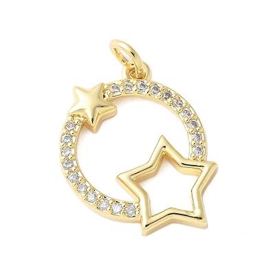 Brass Micro Pave Cubic Zirconia Pendants