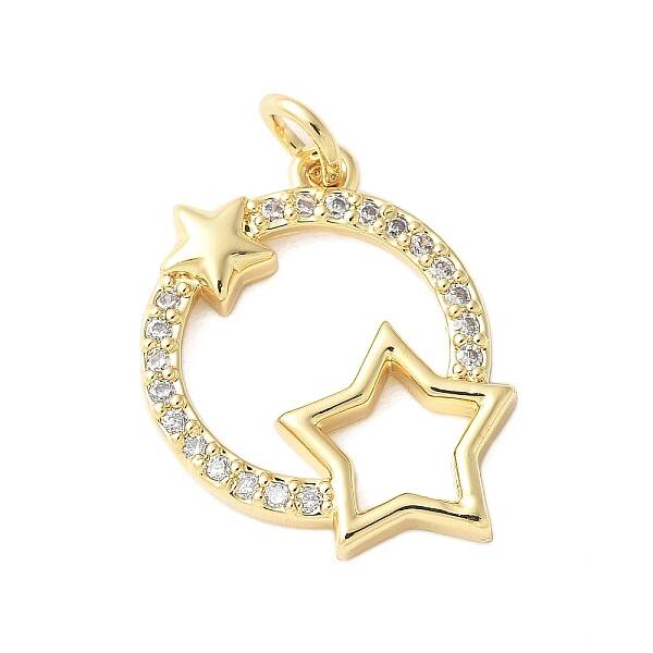 Brass Micro Pave Cubic Zirconia Pendants