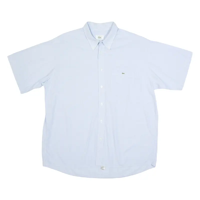 LACOSTE Mens Shirt Blue Pinstripe L