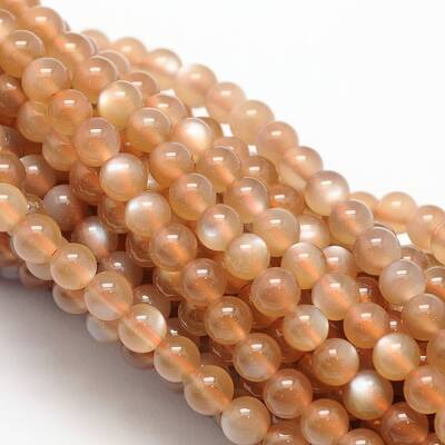 Natural Peach Moonstonee Beads Strands
