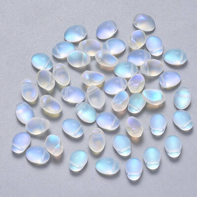 Transparent Spray Painted Glass Charms