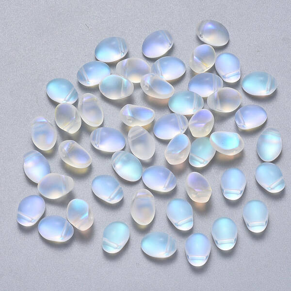 Transparent Spray Painted Glass Charms