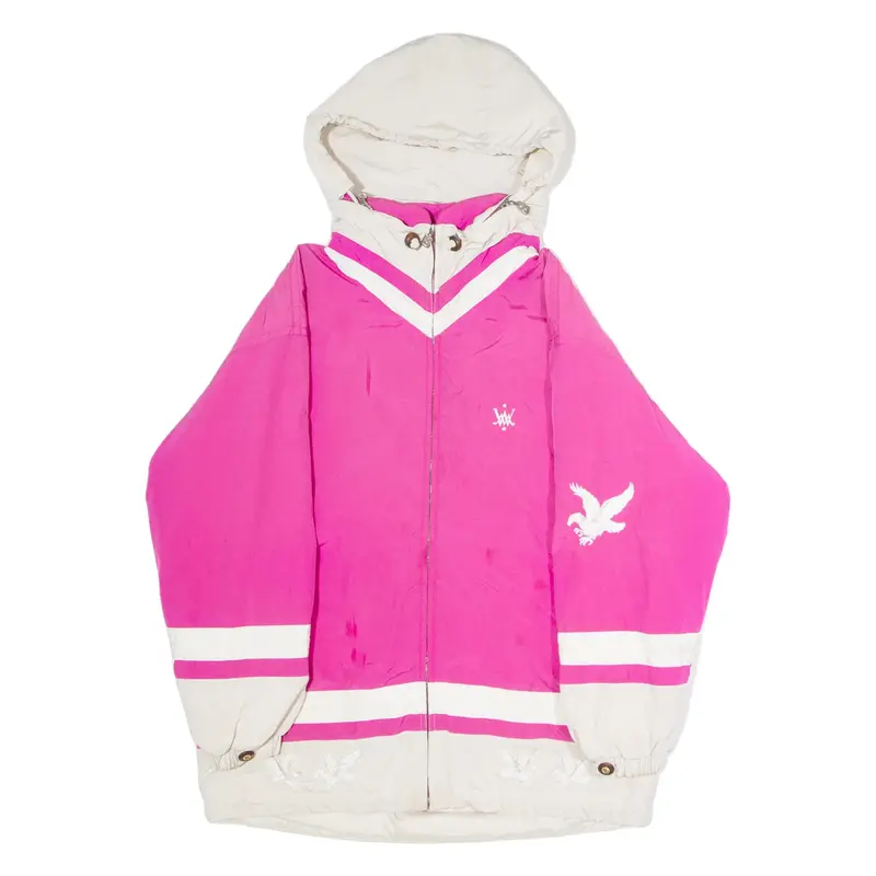 BOGNER Womens Coat Pink Hooded Colourblock XL