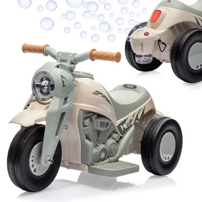 Garvee Ride - P Series: 6V Battery-Powered Electric Motorcycle with 1.9 Mph Speed, Led Headlights, Music, Pedal, Forward/Reve...