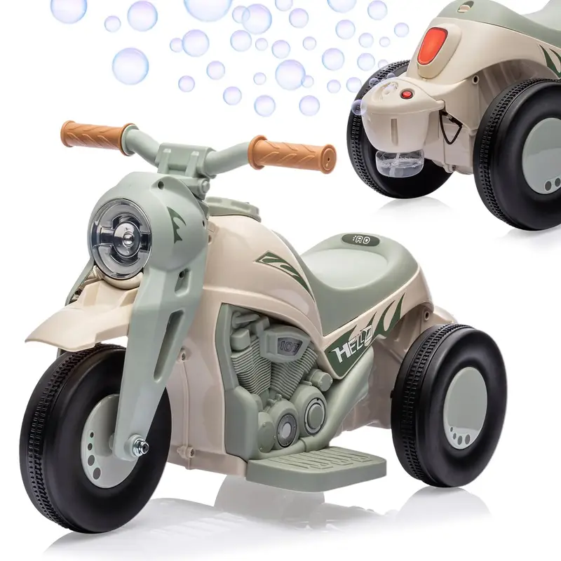 Garvee Ride - P Series: 6V Battery-Powered Electric Motorcycle with 1.9 Mph Speed, Led Headlights, Music, Pedal, Forward/Reve...