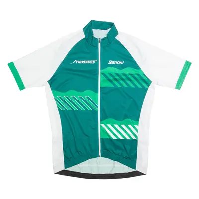 SANTINI Cycling Zip Up Mens Jersey Green High Neck XL