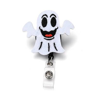 Halloween Ghost Felt & ABS Plastic Badge Reel