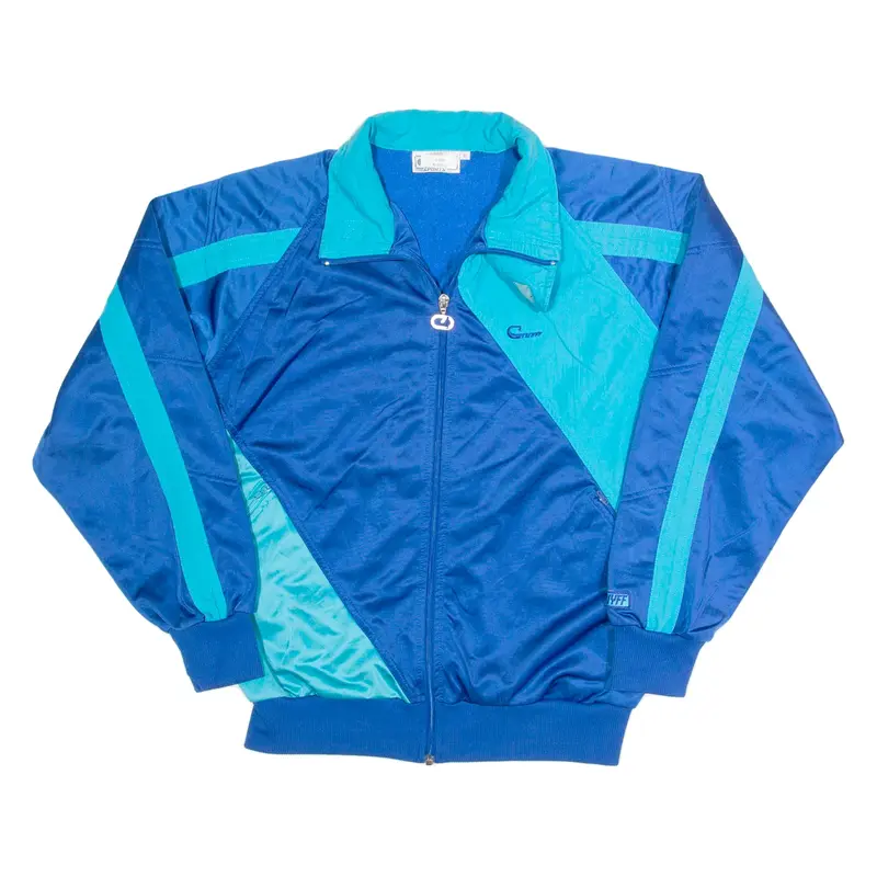 CRUYFF SPORTS Mens Track Jacket Blue 90s Colourblock L