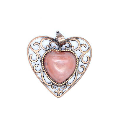 Retro Hollow Synthetic Cherry Quartz Glass Pendants