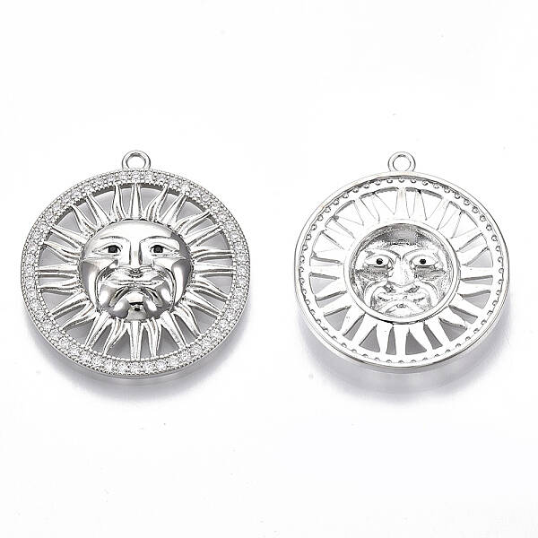 Brass Micro Pave Cubic Zirconia Pendants