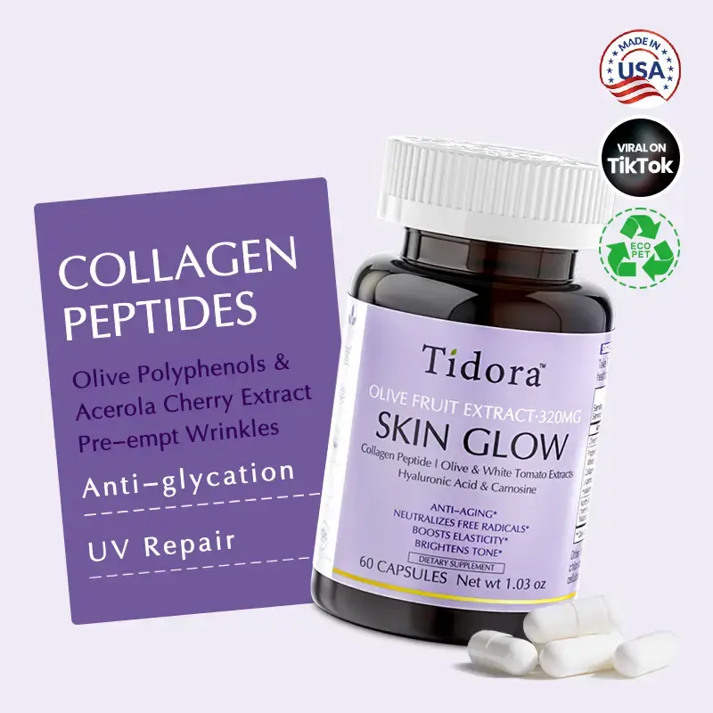 2x Tidora TikTok Viral #GlassSkin Duo Collagen Peptides Supplement | Pre-empt Wrinkles, Anti-glycation & UV Repair | Olive Po...