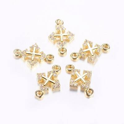 Long-Lasting Plated Brass Micro Pave Cubic Zirconia Links
