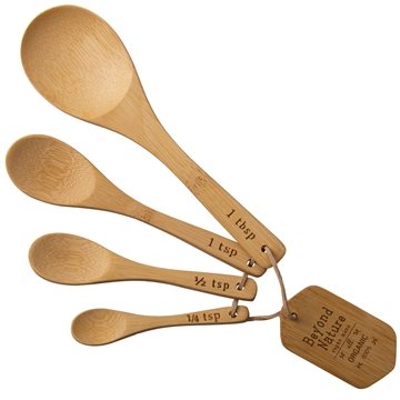 100 Customized Wooden Measuring Spoons - Bamboo & Stain Resistant