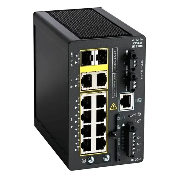 Cisco IE-3105-8T2C-E | Industrial Ethernet 3105 Rugged Series 8 x Ports 10/100Base-T + 2 x SFP Ports 1000Base-X Layer 2 Manag...