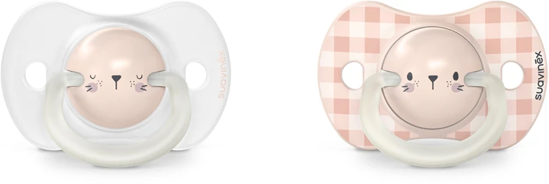 Suavinex Night & Day Physiological 0-6 months pacifier Pink Lion 2 pieces
