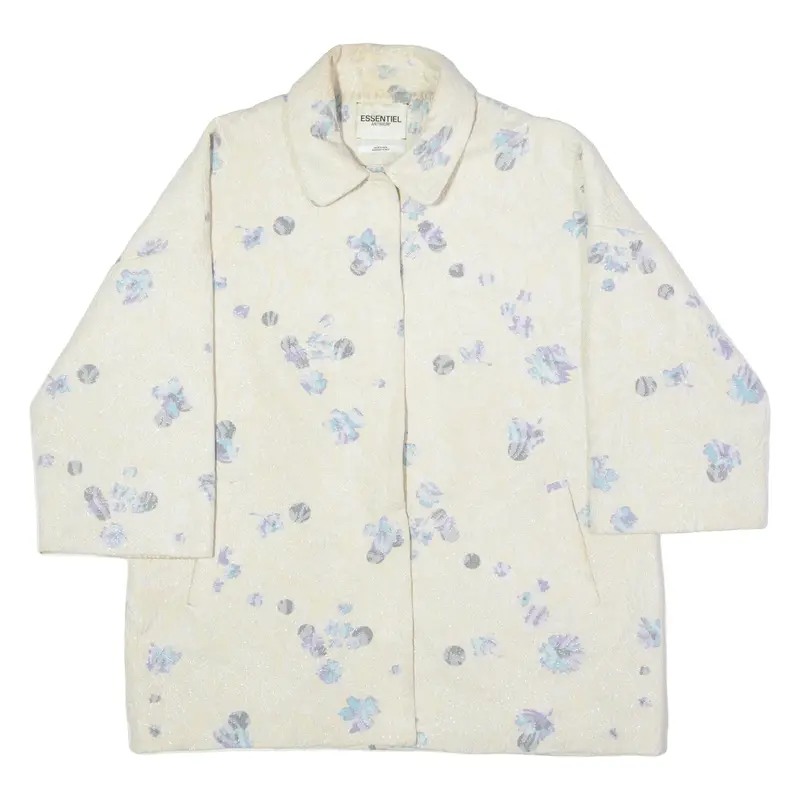 ESSENTIEL ANTWERP Womens Overcoat Coat Cream Floral UK 10
