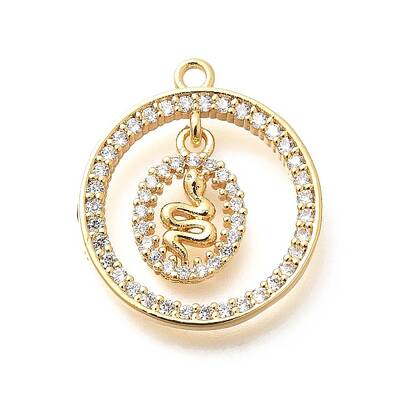 Brass Micro Pave Cubic Zirconia Pendants