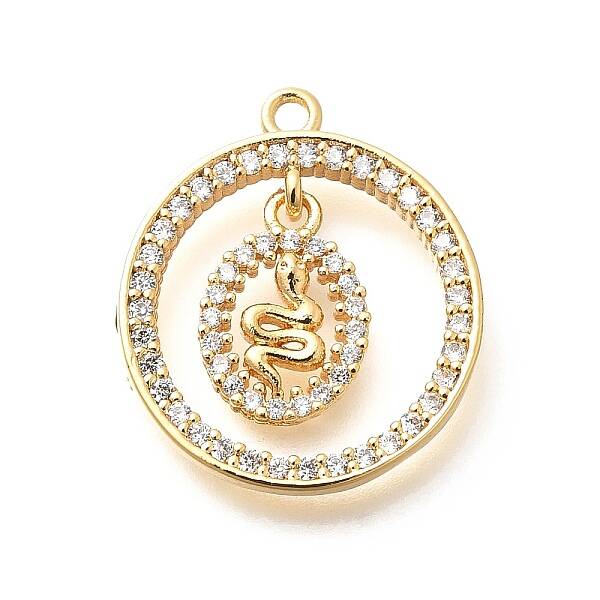 Brass Micro Pave Cubic Zirconia Pendants
