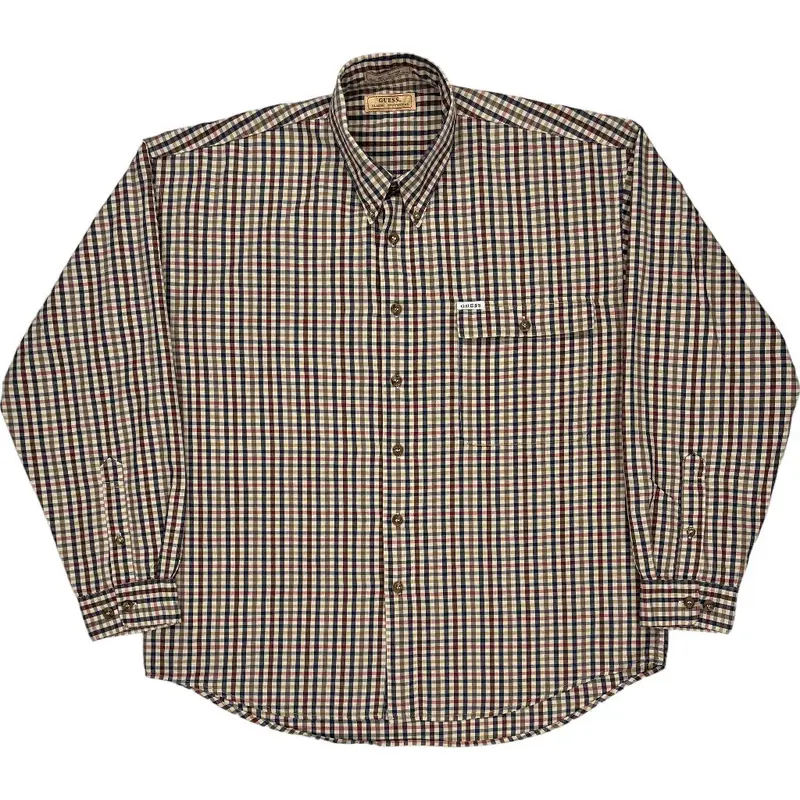Guess Classic Sportswear Plaid Shirt - Large - Multicoloured Cotton