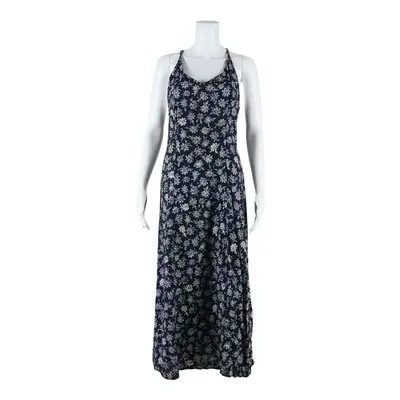 MAGGIE LAWRENCE Womens Day Dress Blue Floral Sleeveless Long UK 10