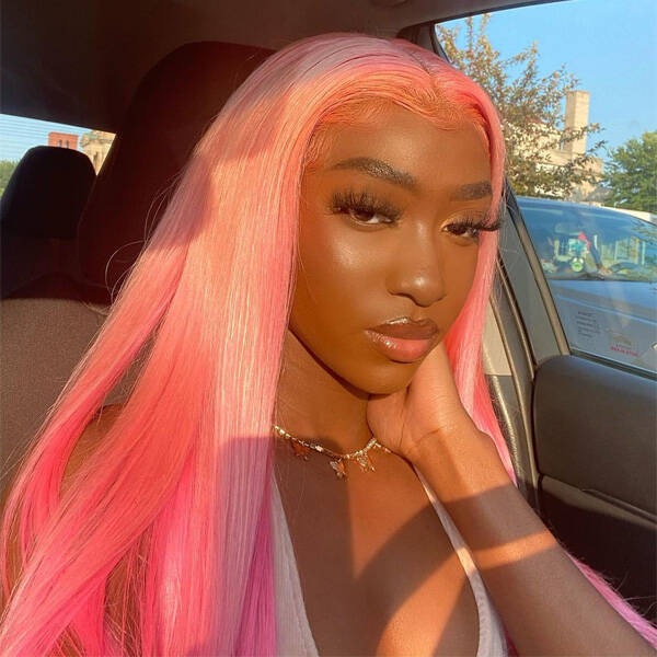 Ombre Pink Straight Color Lace Front Wig / BGMgirl