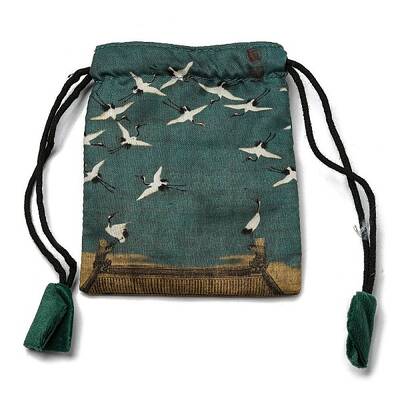Rectangle Chinese Style Cloth Jewelry Drawstring Gift Bags for Earrings