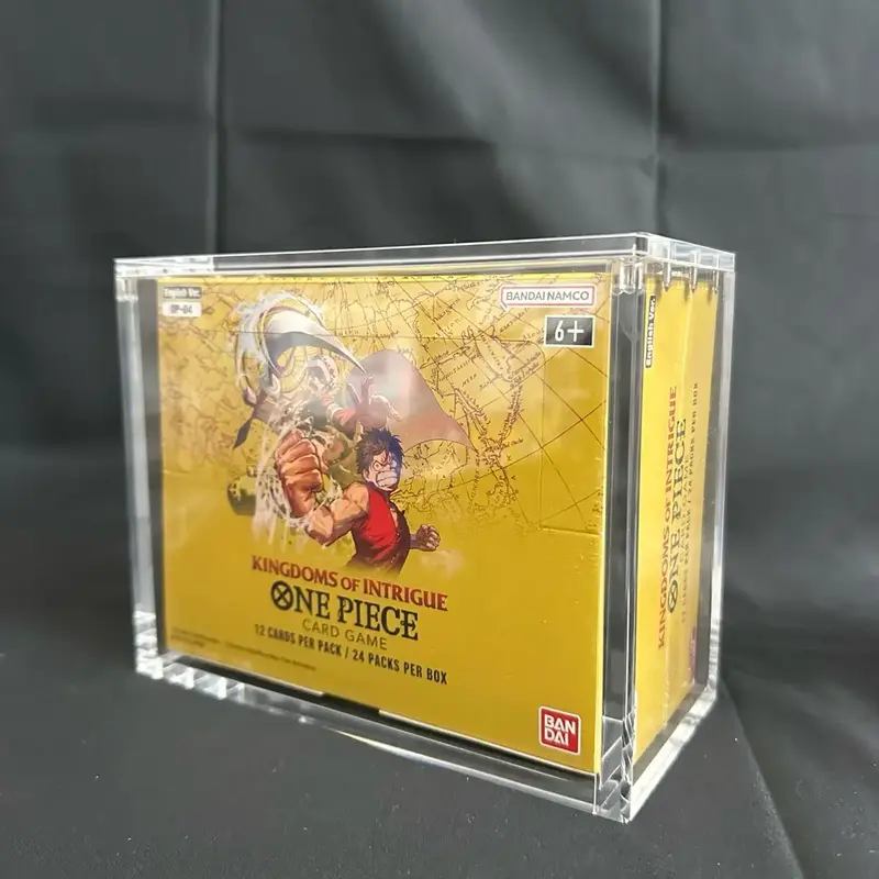 English One Piece Booster Box Acrylic Display Case with Magnetic Lid (Fits OP04 - Current Booster Boxes)