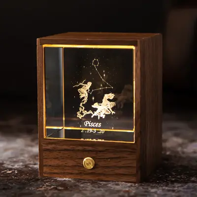 Crystal LED Table Lamp USB Power Decor Constellation Light Bedroom Night Lights For Decor | constellation: Pisces