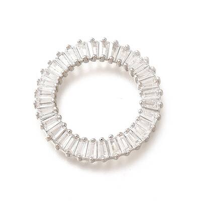 Brass Clear Cubic Zirconia Linking Rings