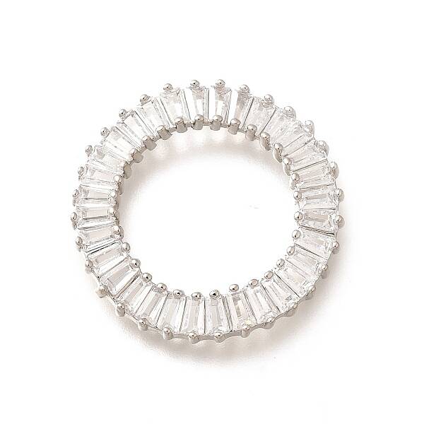 Brass Clear Cubic Zirconia Linking Rings