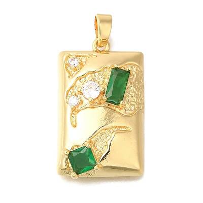 Brass Micro Pave Cubic Zirconia Pendants