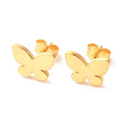 Ion Plating(IP) 304 Stainless Steel Stud Earrings