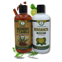 Shampoo Romero, Sábila & Canela + Acondicionador de Bergamota – 16.9 fl oz each – Premium Nourishing Hair Care Set – N...